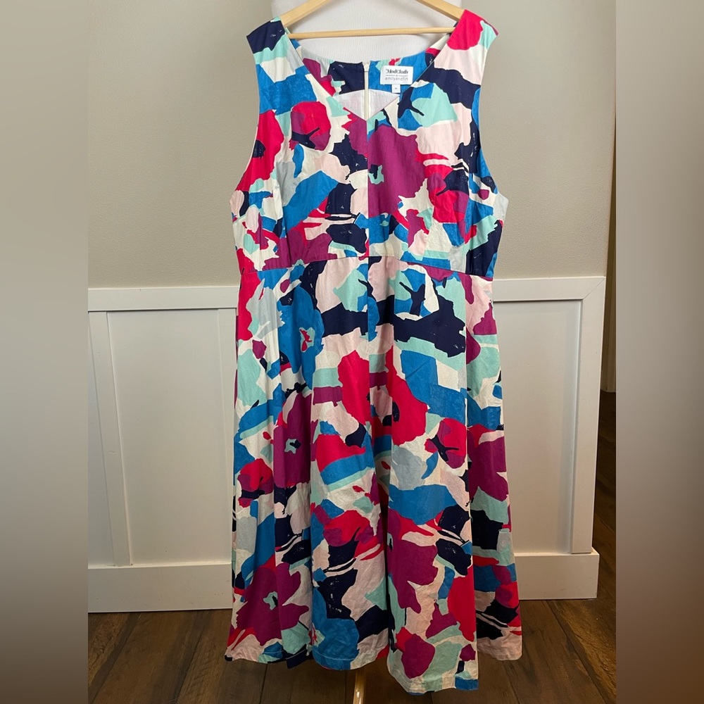 Emily and Fin 4x ModCloth Cotton A Line Sleeveless Full Skirt Floral Retro